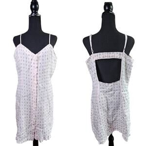 Sam & Lavi Cotton Summer Spring Thin Breathable Button Up Dress Pale Pink Large